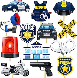 Amazon.com: Police Party Centerpiece Sticks 26Pcs Police Car Table ...