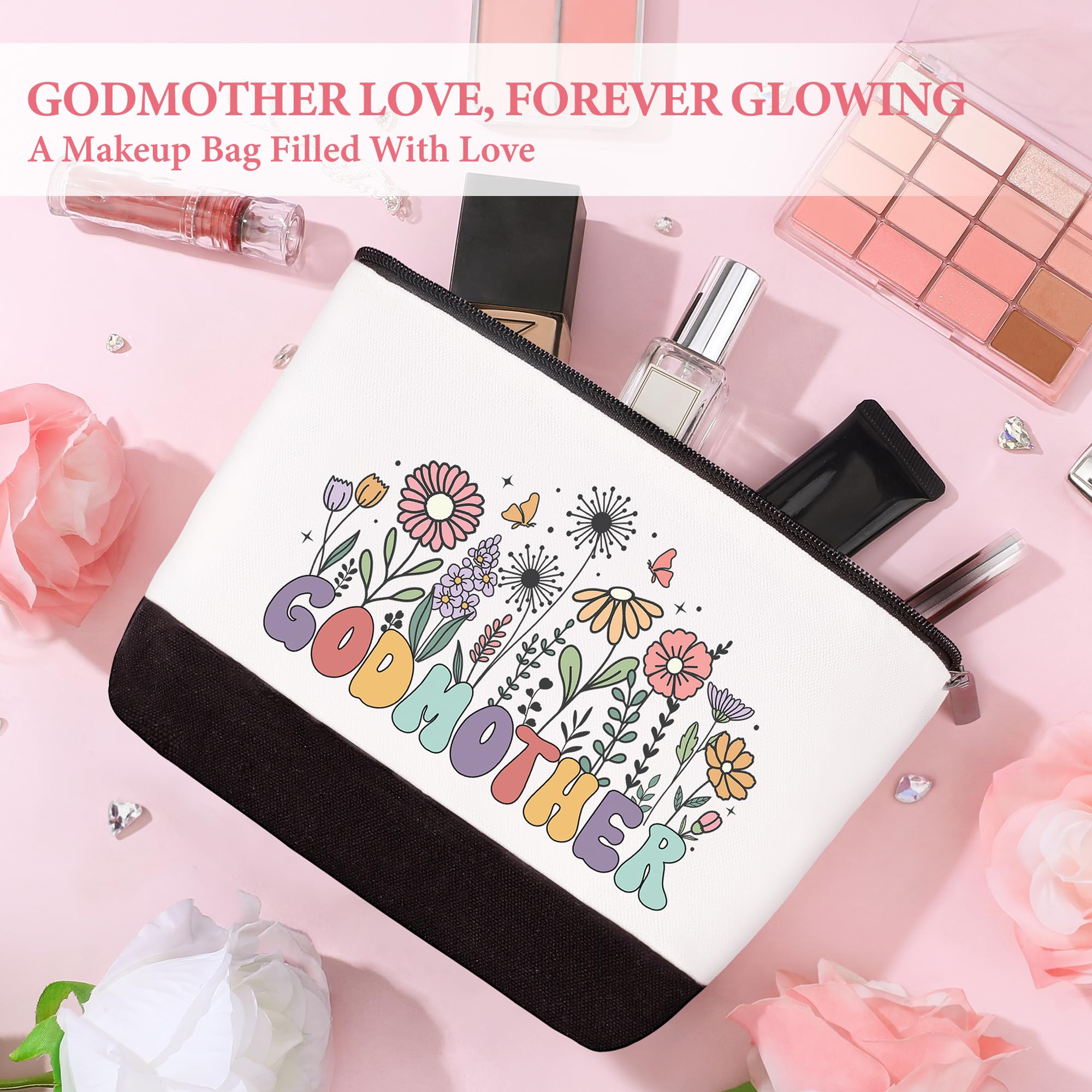 Godmother Proposal Gift Will You Be My Godmother Gift Ideas God Mother Gifts for Women Birthday God Mommy Proposal Gifts from Godchild Fairy Godmom Accessories Include Tote Bag, Glass Cup, Wine Bag