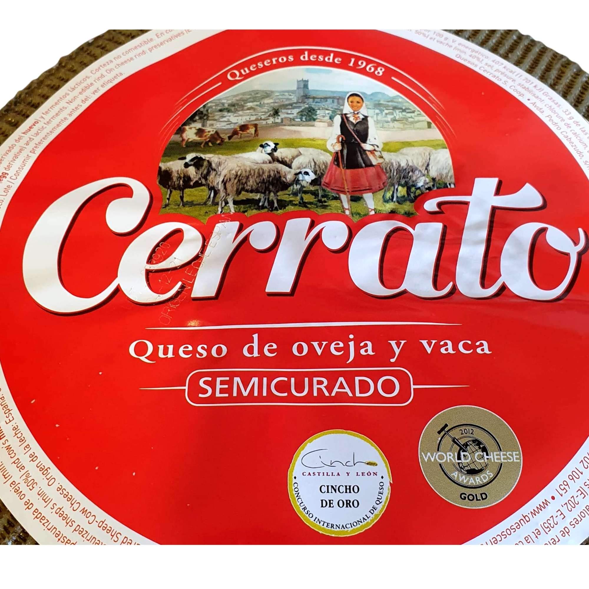 Queso Semicurado Cerrato - Queso Peso Aproximado 2800 gramos - Cerrato Pastora Oveja Vaca - Queso Semicurado con Membrillo TDW (Queso Completo con Membrillo)