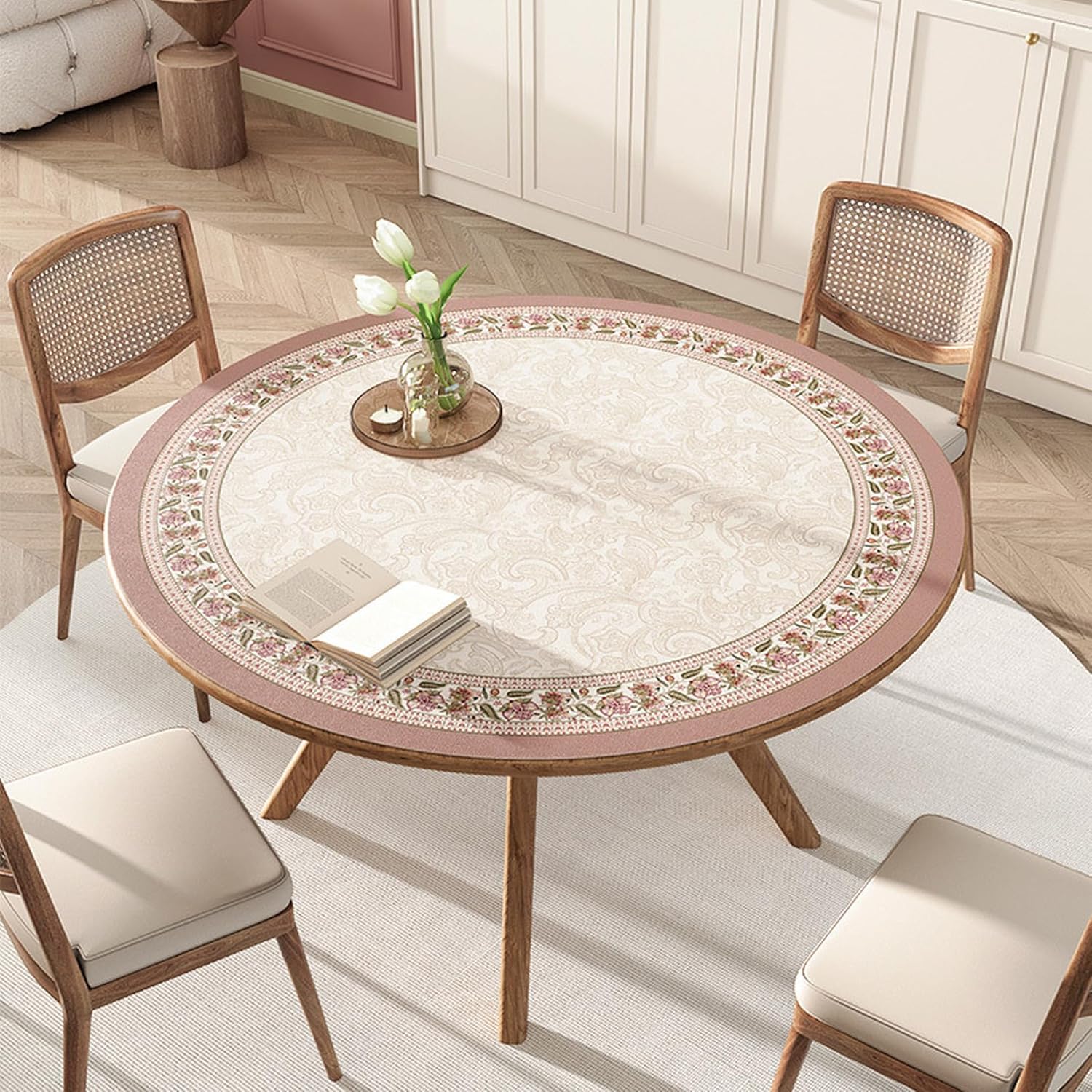 刺繍入りカットワ−クレ−ステーブルクロスビンテージ テーブルクロス