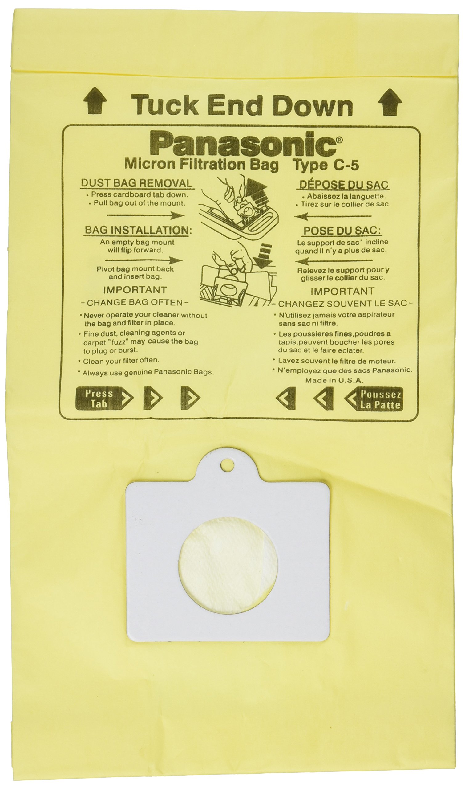 Panasonic C-5 Micron Filtration Vacuum Bags - 3 bags