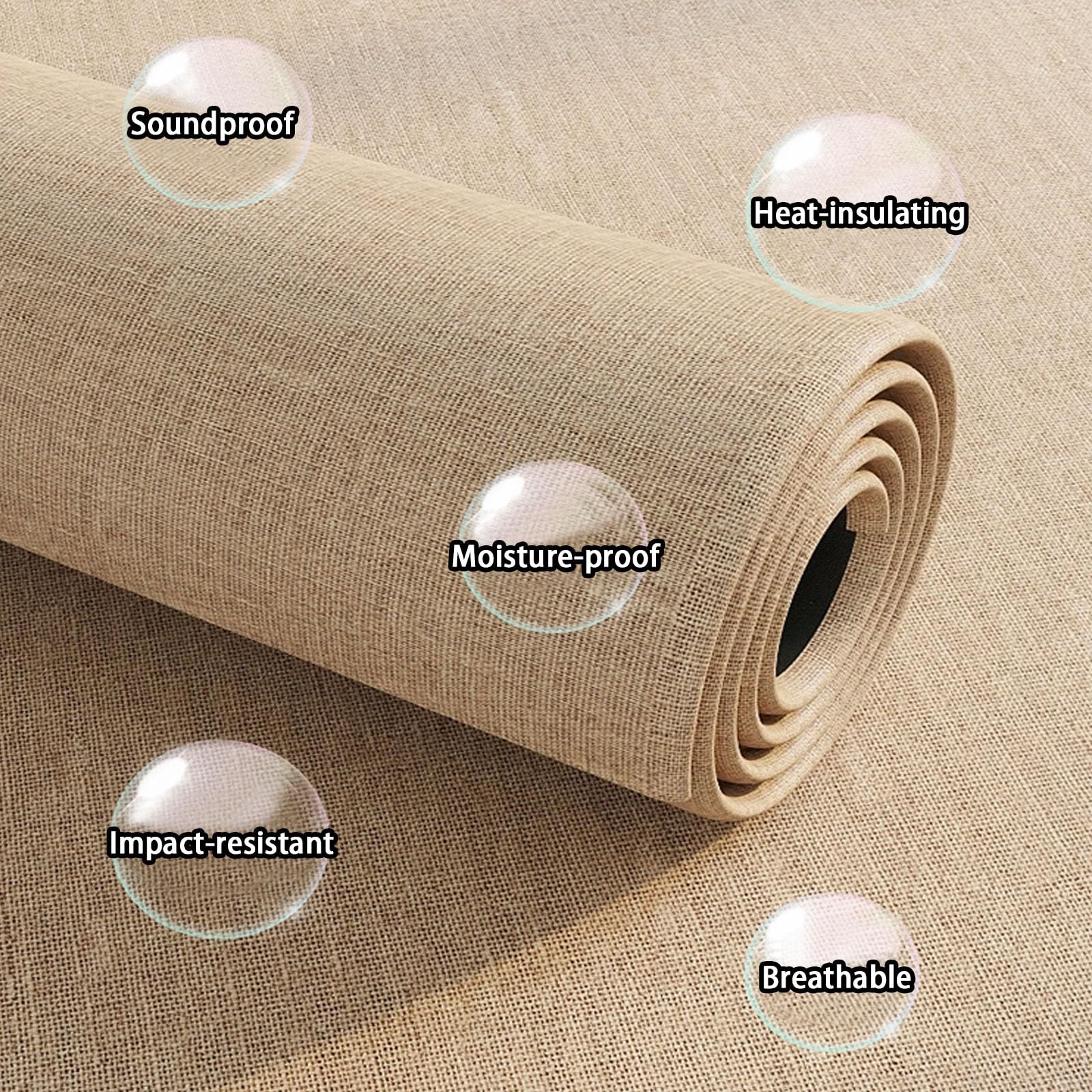 Samoprzylepna tapeta ścienna odporna na wilgoć wodoodporna, samoprzylepna izolacja termiczna tapeta ścienna 5mm, izolacja wewnętrzna do domu, sypialni, salonu (brązowy)