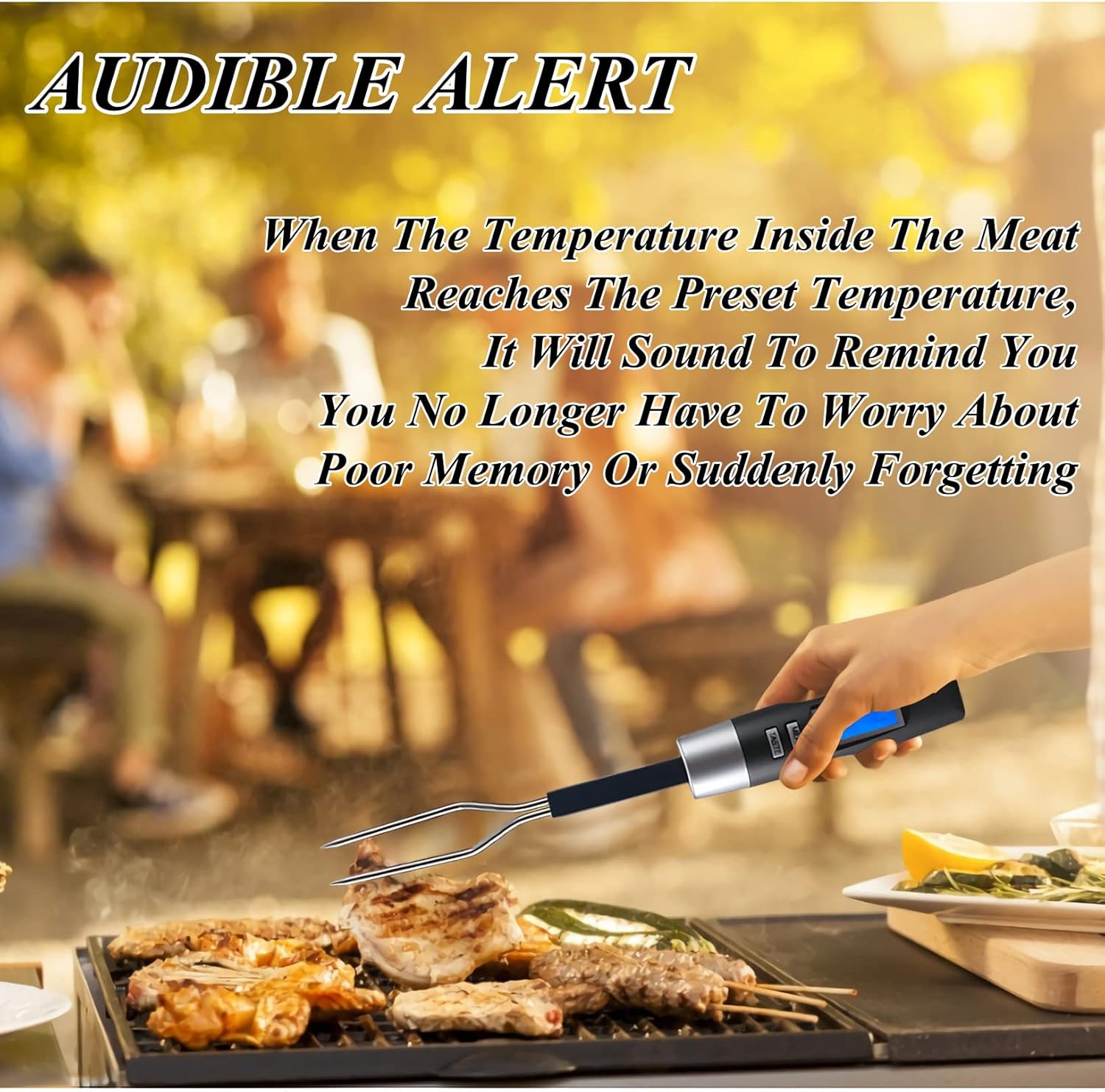 review Meat Thermometer, Digital Thermometer Grill Fork, for Meat BBQ
