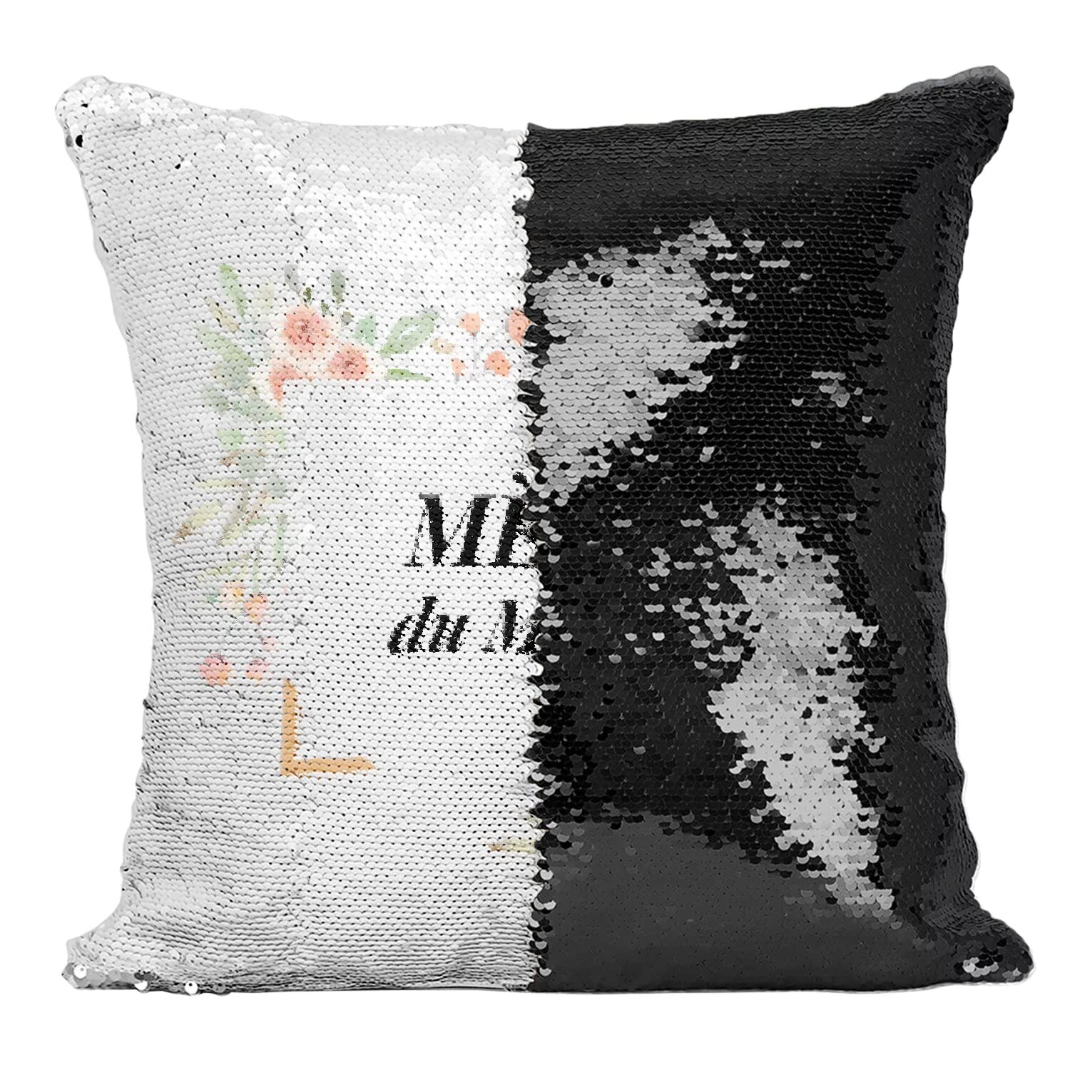Coussin Paillettes Noir pour Décoration de Table de Mariage et Fiançailles Chic