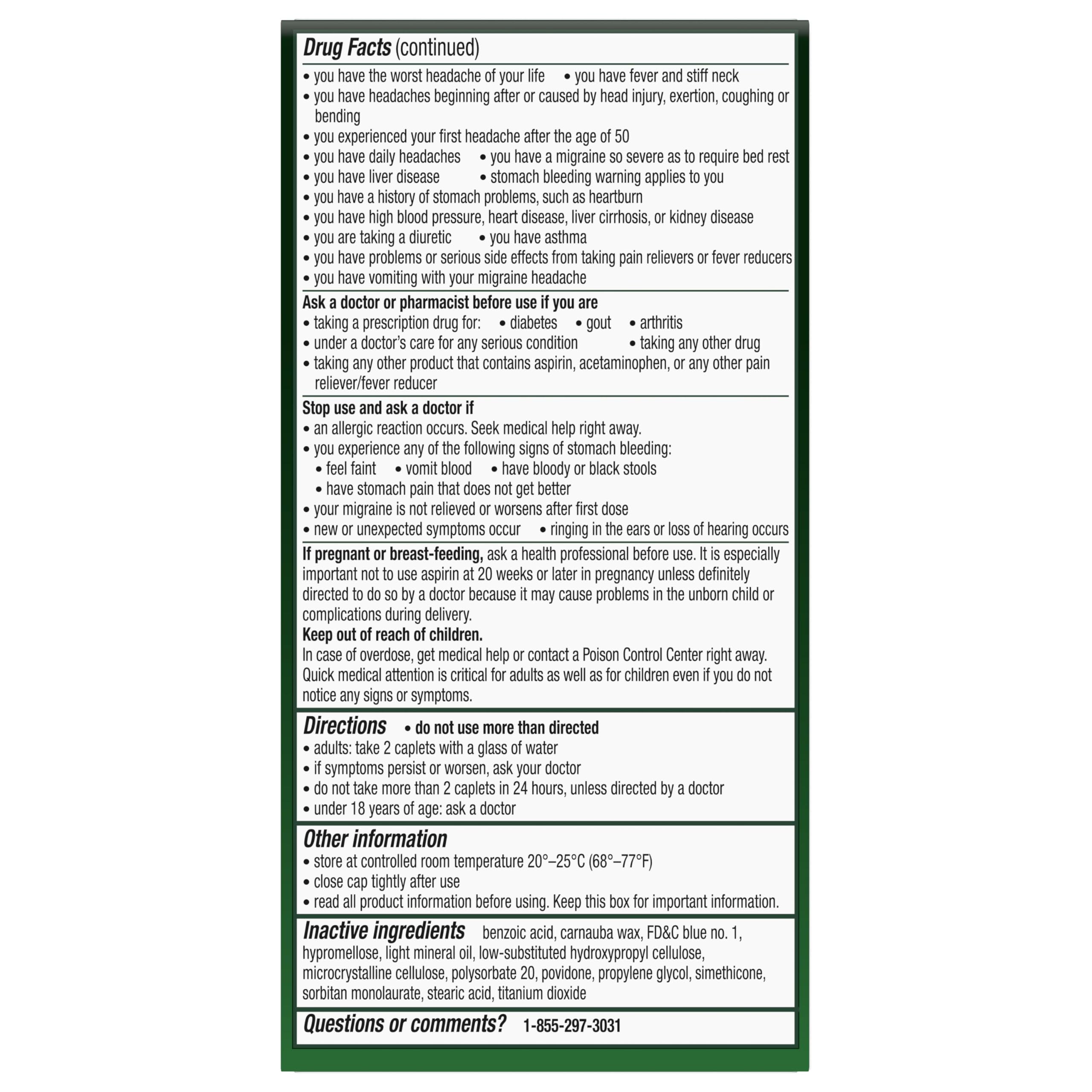 Excedrin Migraine Relief Caplets to Alleviate Migraine Symptoms, 200 count — Amazon image 10