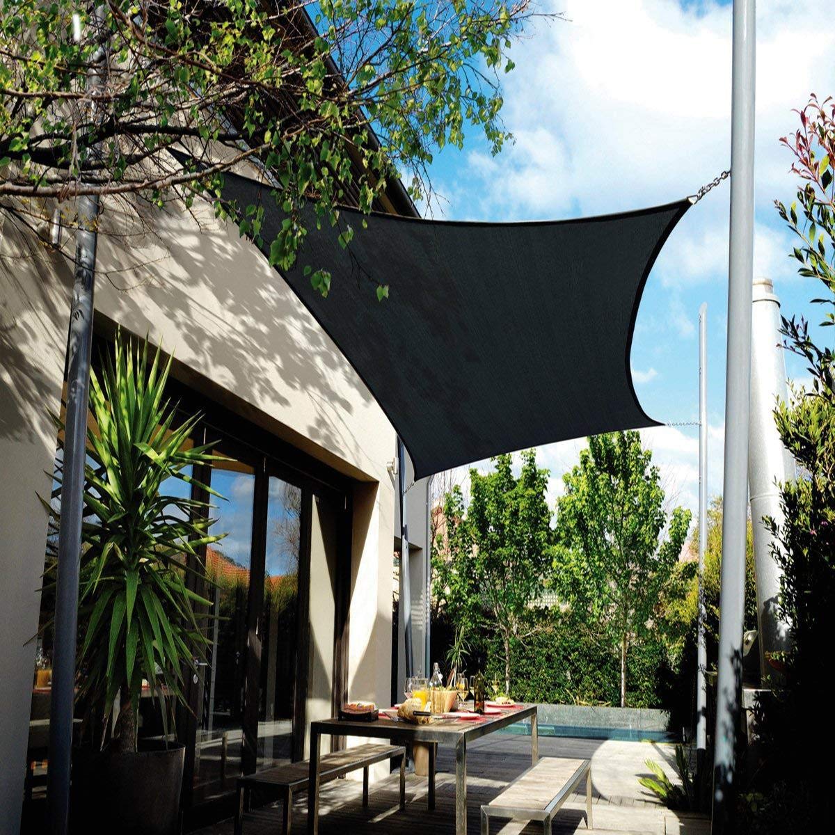 Auvent imperméable avec protection UV pour jardin et patio 4 x 7 m avec kit de fixation et corde – Parfait pour les solutions d'ombrage de terrasse, terrasse et cour