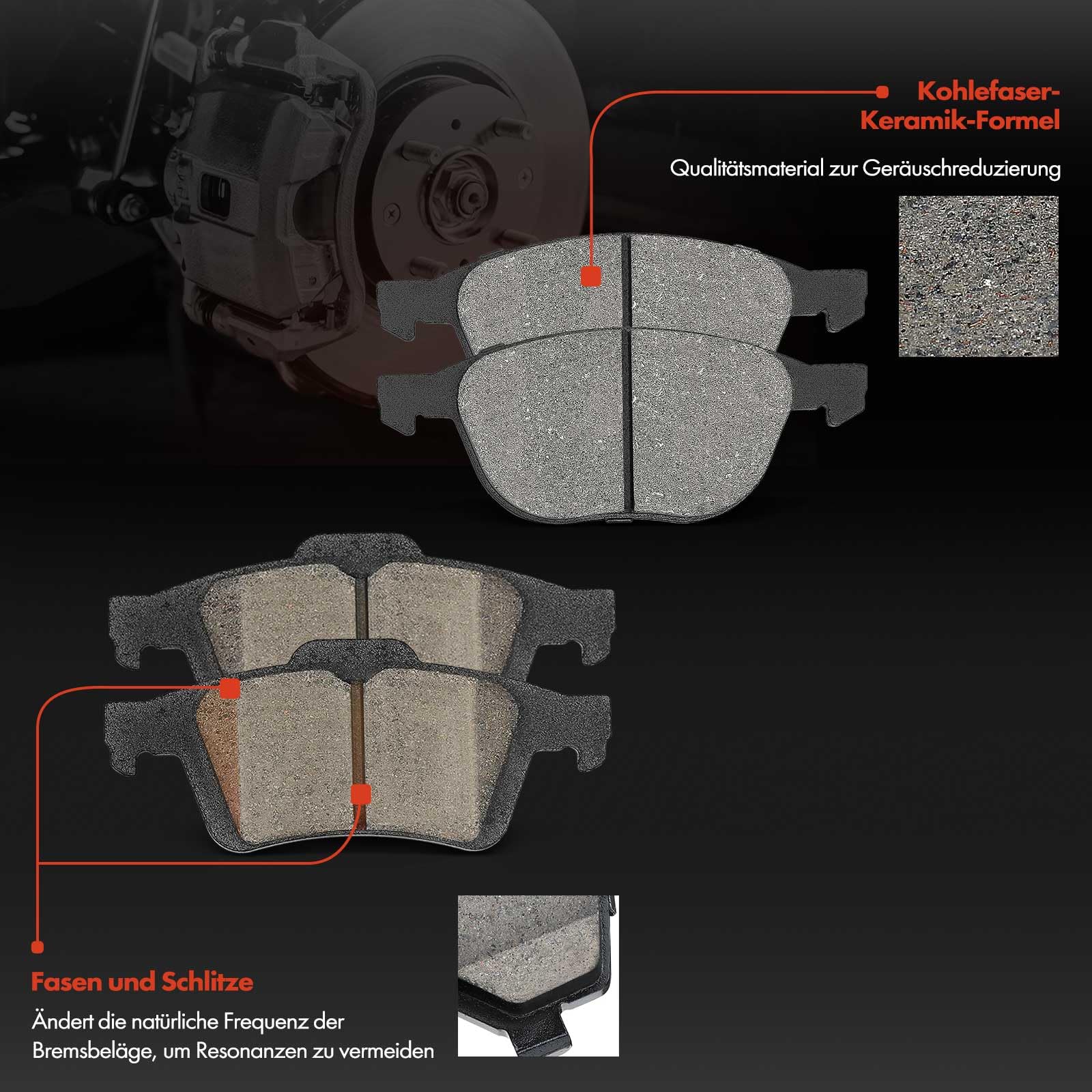 Frankberg 8 pastiglie freno anteriori e posteriori BPYK3323Z | Compatibile con: Focus III Box/Hatchback, V40 Cross Country 526, V40 Hatchback 525, Torneo Focus III, S40 II 544