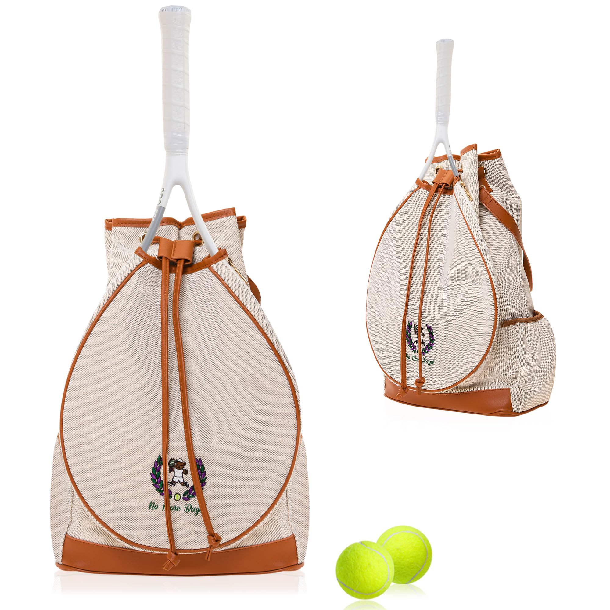 Mini Momo Tennis Bag for Women Racket Tote, Stylish Backpack - Unisex Racquet Sports Pickleball Bag Convertible Shoulder, Crossbody Strap Large