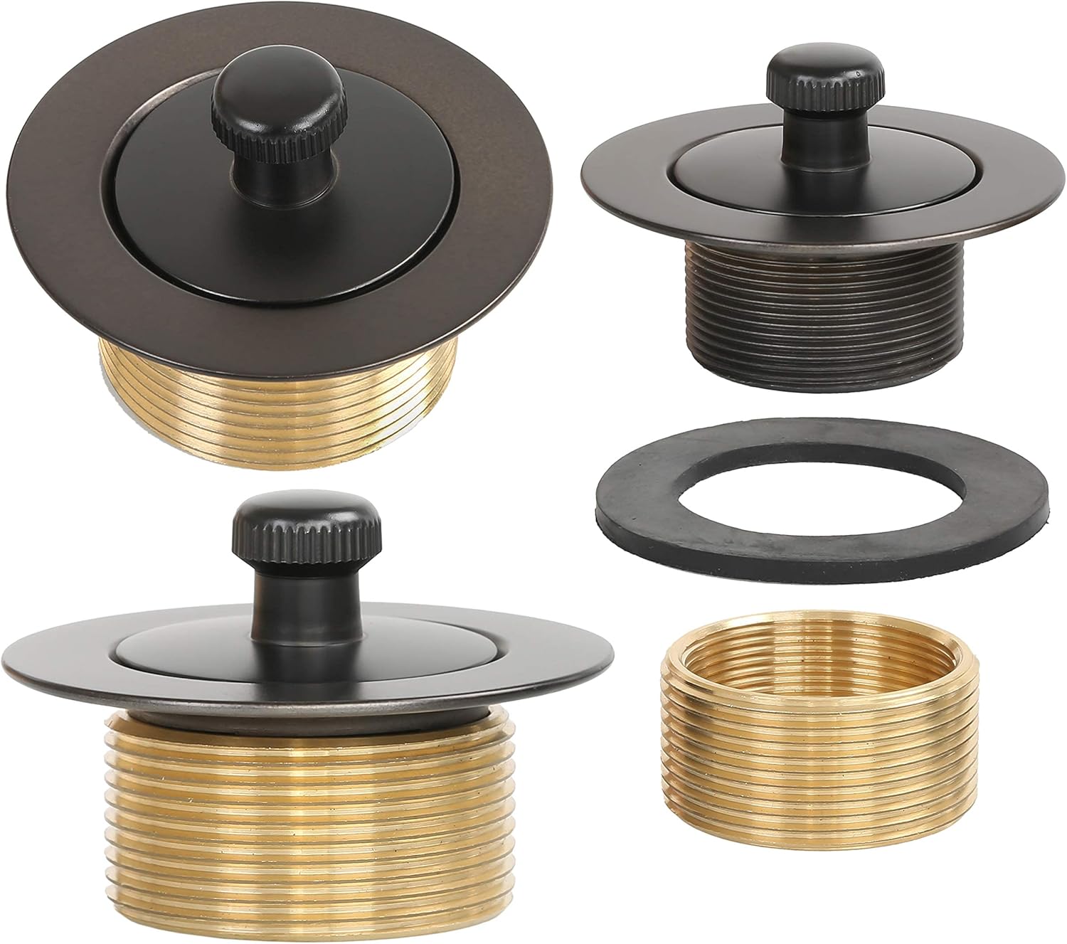 100% Brass Lift and Turn Bathtub Drain - Oil Rubbed Bronze Finish - Bathtub Conversion Kit - VHI - Handyman Designed & Quality Tested - Will Fit All Bathtub Drains - - 