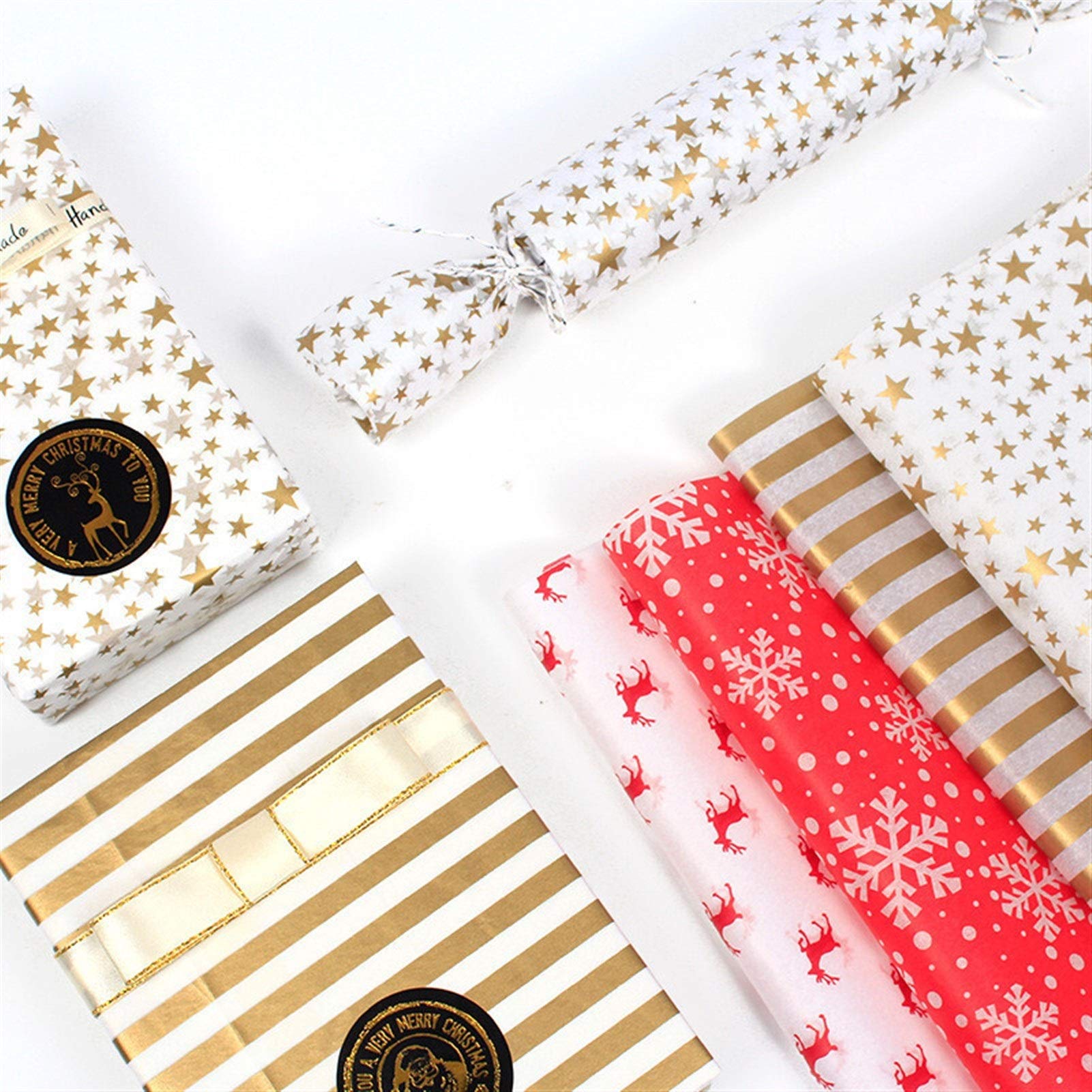 Geschenkpapier Papier 20 stücke Kreative Goldene Streifen Linie Verpackungspapier Geeignet für alle Gelegenheiten Geschenkpapier Set (Color : 4)