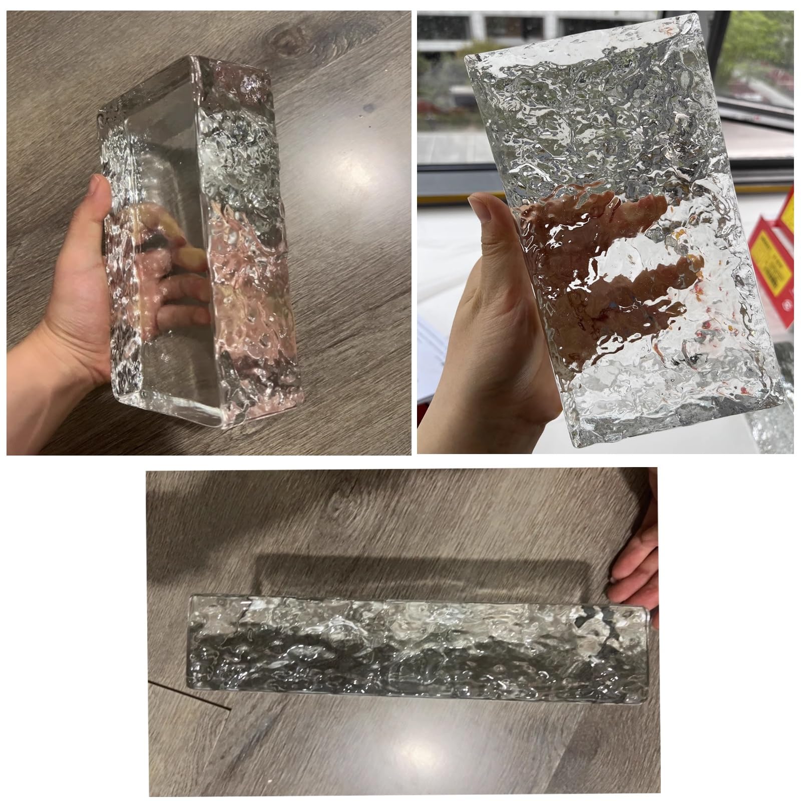 7.8 * 3.9 * 1.9in Glass Blocks ，Transparent Solid Glass Bricks，Decorative Partition Wall，for Room Divider Partition，Architectural Decoration，bar，Hotel(G)