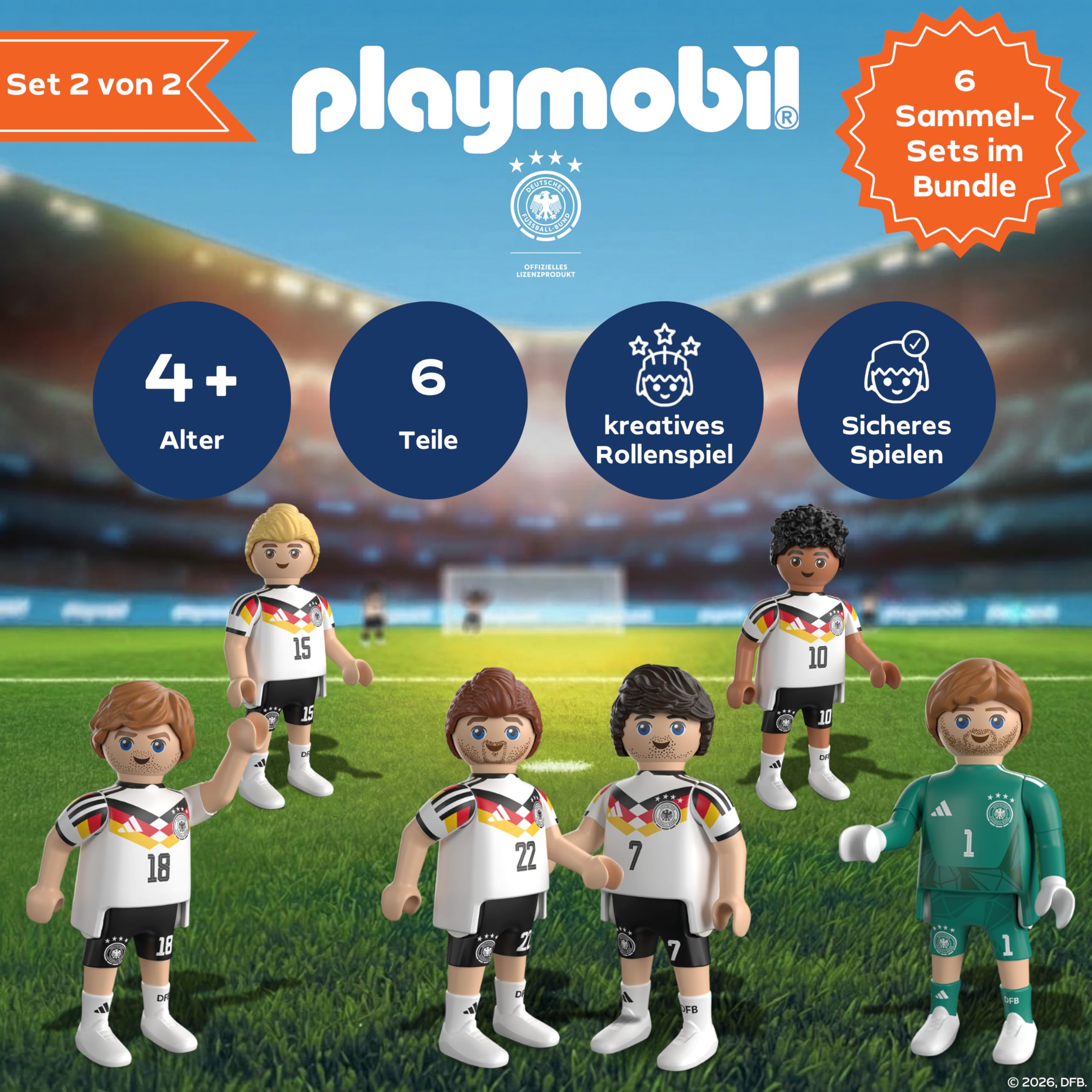 PLAYMOBIL DFB 210450 - Jeu de Joueurs 2 - Figurines de Football