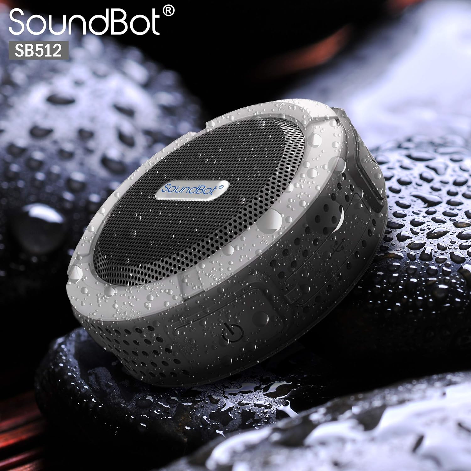 SoundBot SB512 HD Water & Shock Resistant Bluetooth 3.0 Wireless Shower Speaker,