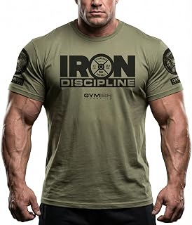 Gymish Lifestyle Strength Training Workout T-Shirt Iron Discipline Men’s Gym Training Muscle Tee