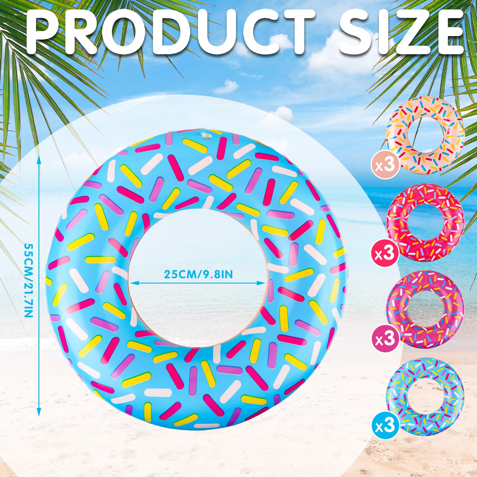 Donut Inflatable You Go In Snapklik.com : Meooeck 12 Pcs Inflatable Donut Assorted Inflatable Pool ...