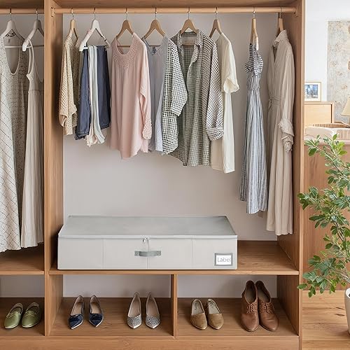 Miniatura 4 de Cupic Cupid Contenedores de almacenamiento debajo de la cama, organizador plegable grande con tapa para dormitorio, caja de almacenamiento debajo de