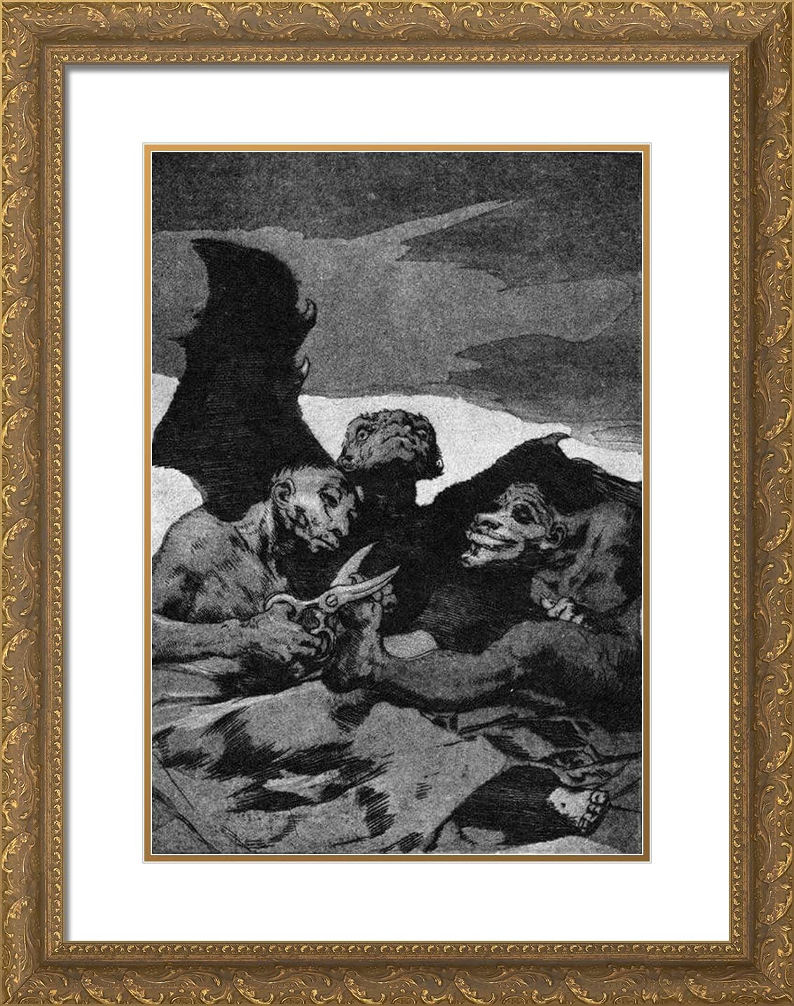 ArtDirect Goya, Francisco 19x24 Black Ornate Framed Art Print with Double Matting Titled: They Spruce Themselves Up