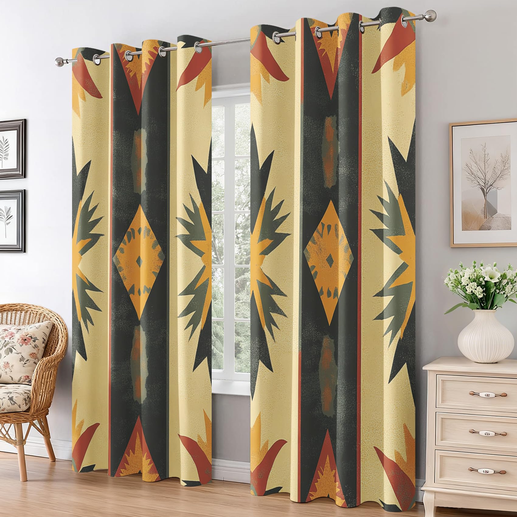 Blackout Curtains for Living Room Bedroom, Eyelet Thermal Window Treatments 54 Drop - 2 Panels 46 x 54 Inch, Home Decor pw&67