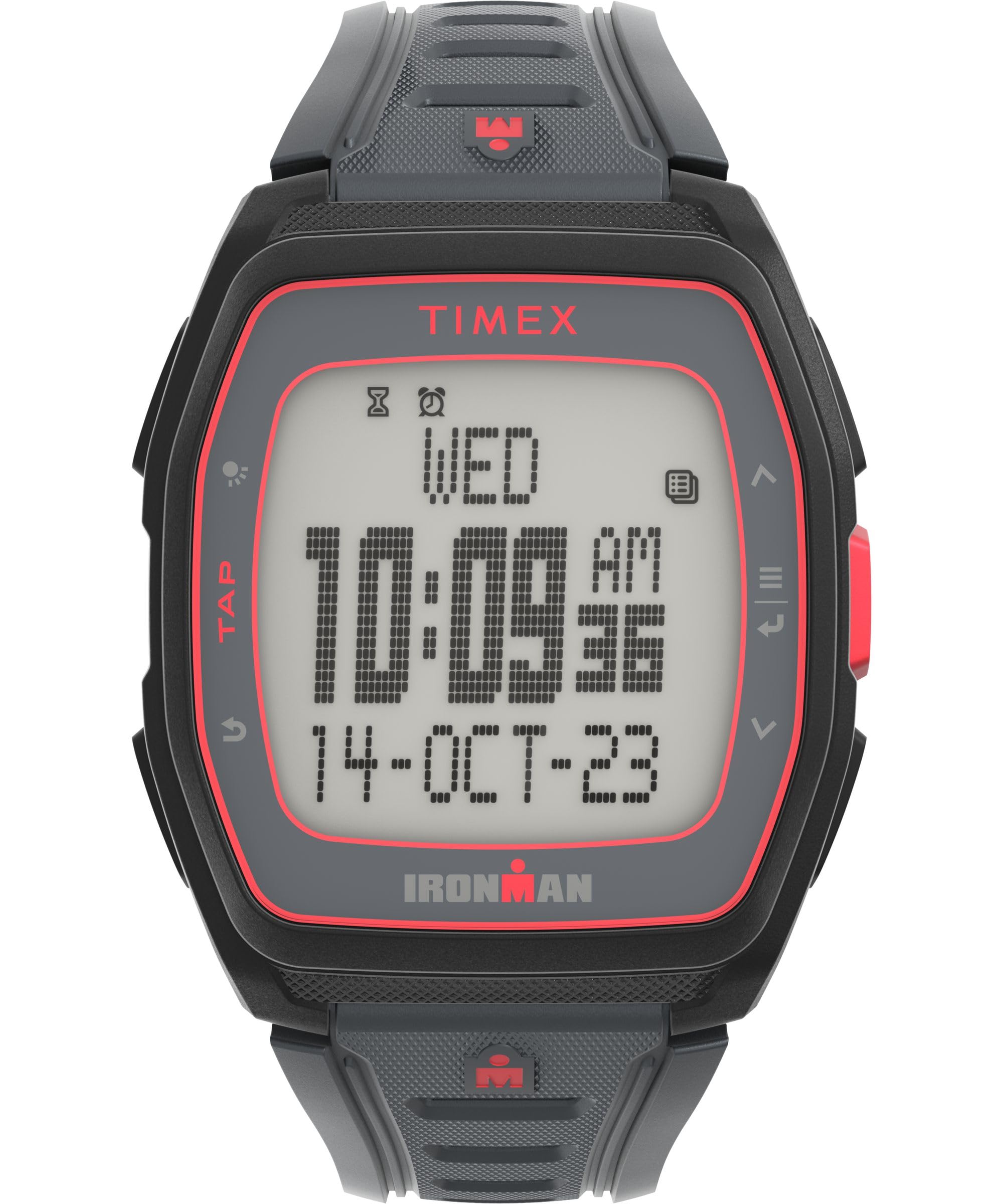 Timex Unisex Ironman T300 42mm Watch, Black Silicone Strap Digital Dial Black Case