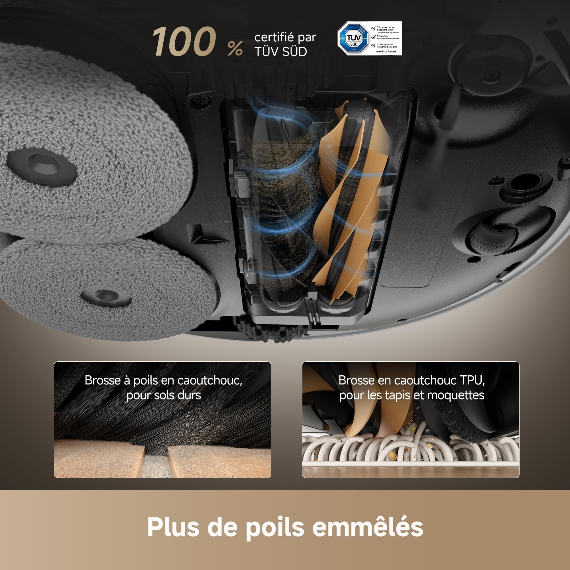DREAME X50 Ultra Complete Robot Aspirateur Avec Station, 20000 Pa, 6 cm d'Escalade, 89 mm Fin, Brosse Latérale Extensible Et Serpillière, Nettoyage À 80°C, Brosse Double et Brosses Latérales Amovibles