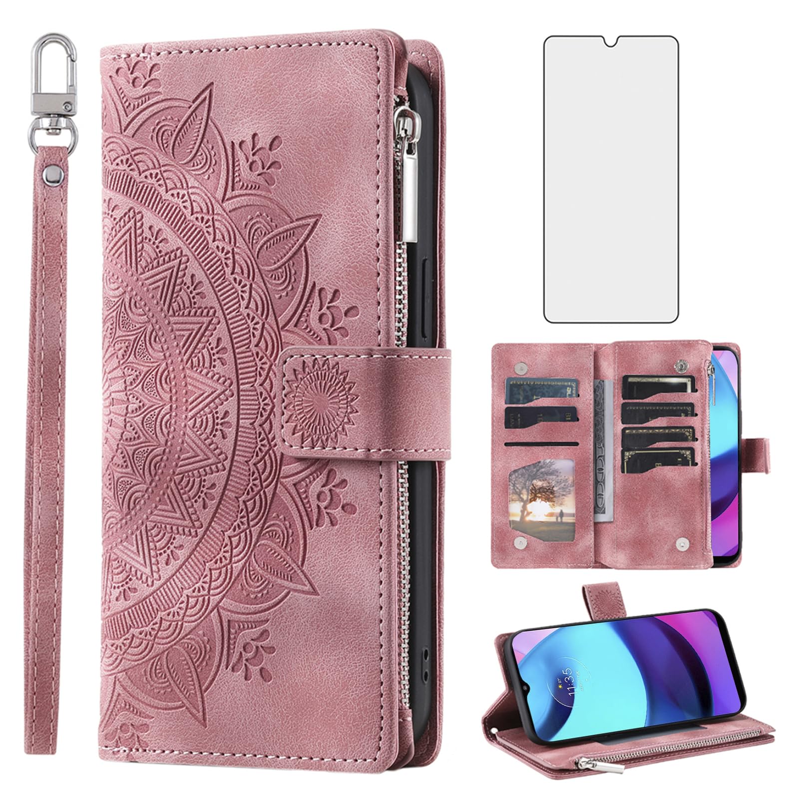 Pochette téléphone Motorola E20 E30 E40 pour sorties et voyages avec dragonne