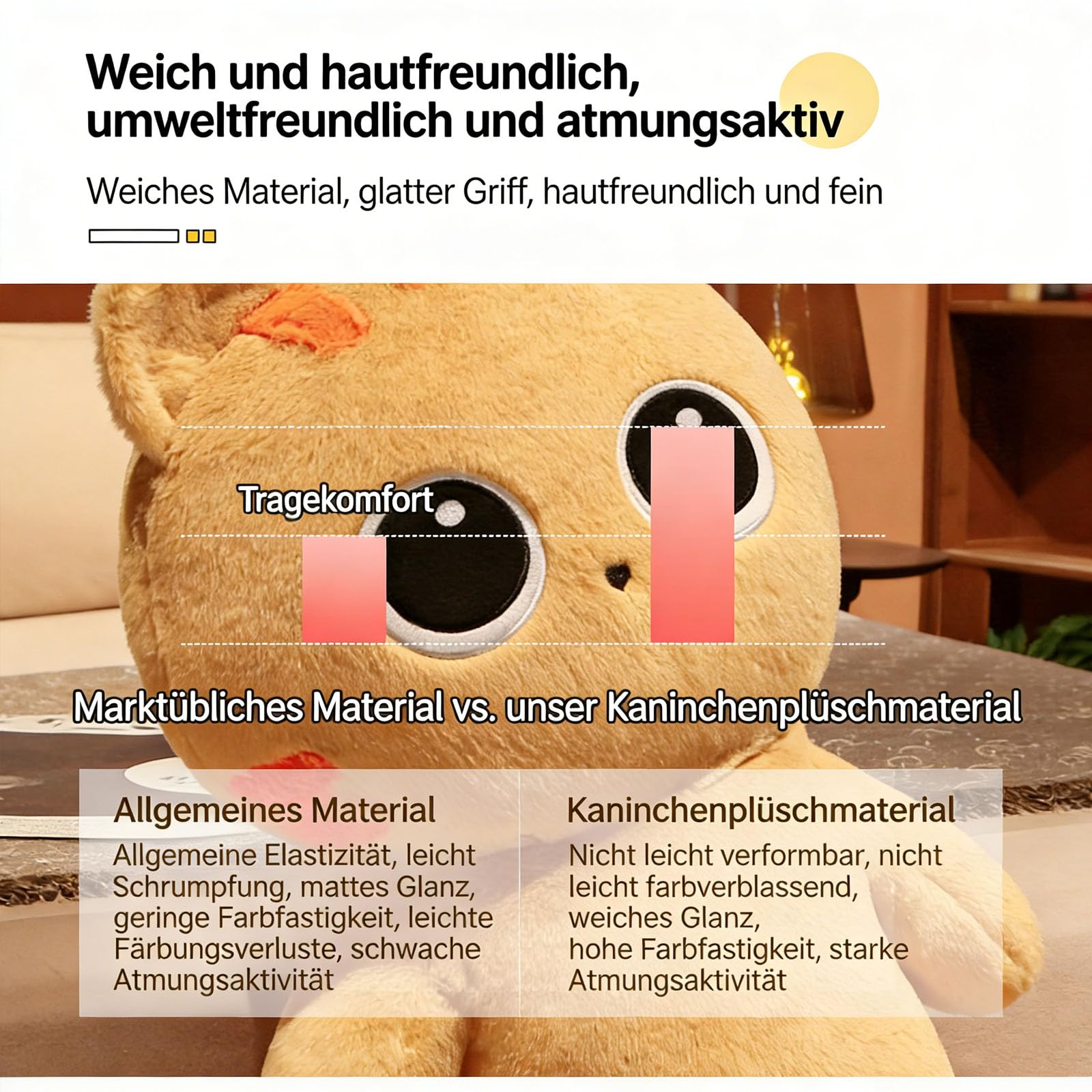 Lange Katze Kuscheltier, Katzen Plüsch Kissen, Süße Kätzchen Plüschtier, Niedlich Stofftier Spielzeug zum Spielen & Kuscheln, Plüschkatze Spielzeug Puppe Geschenk für Kinder Freundin (130cm,Beige)