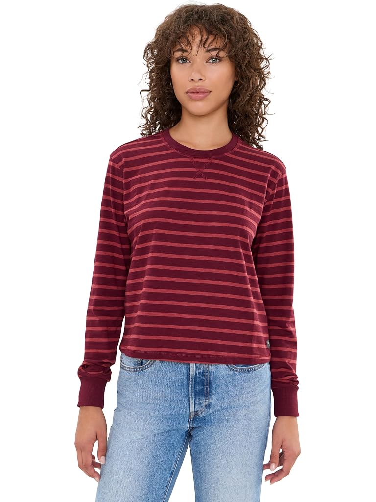 Burgundy Toad&Co Boundless Jersey Long Sleeve Tee