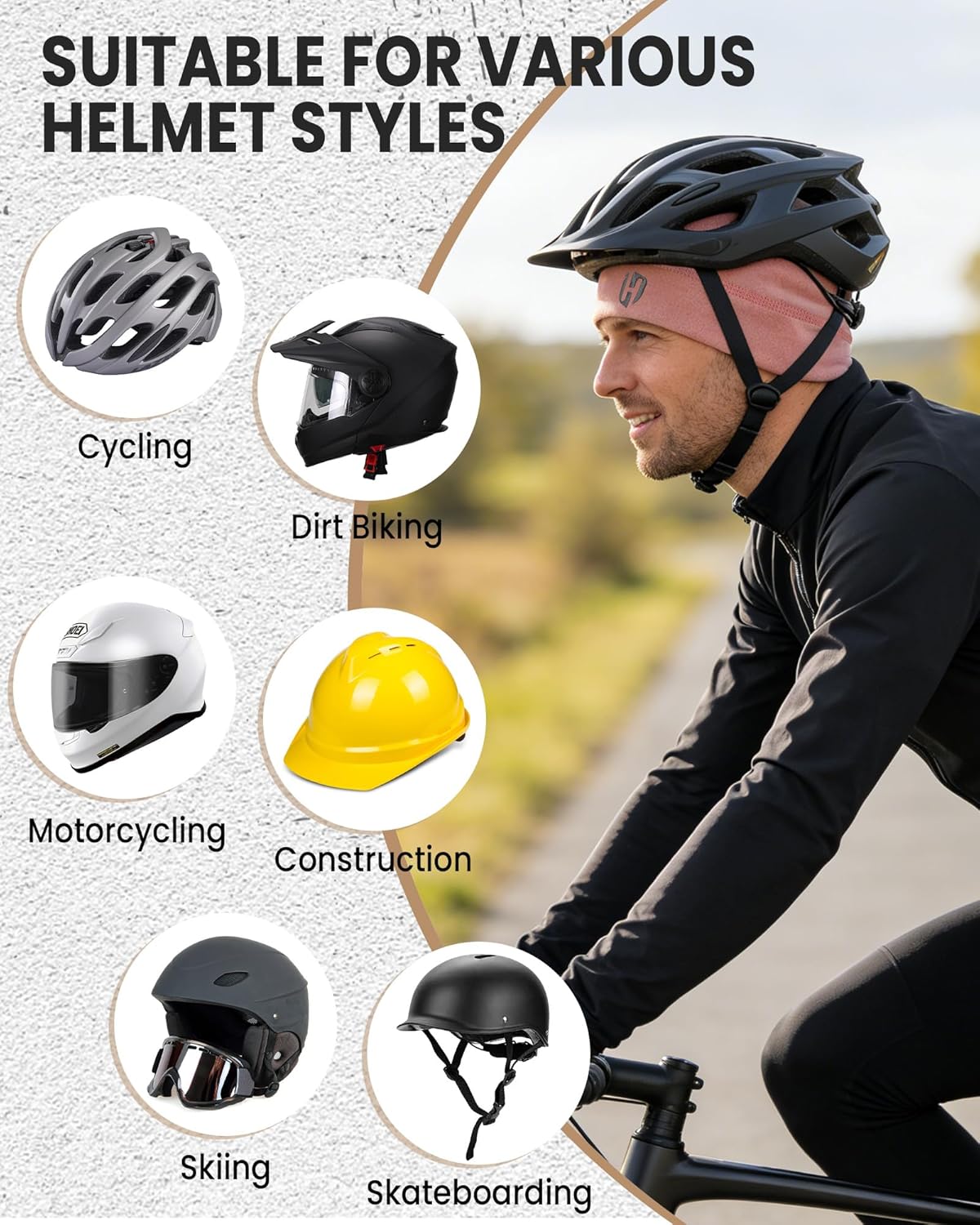 Thermal Running Hat - Men's Skull Cap Cycling Cap Under Helmet for Winter - Image 7