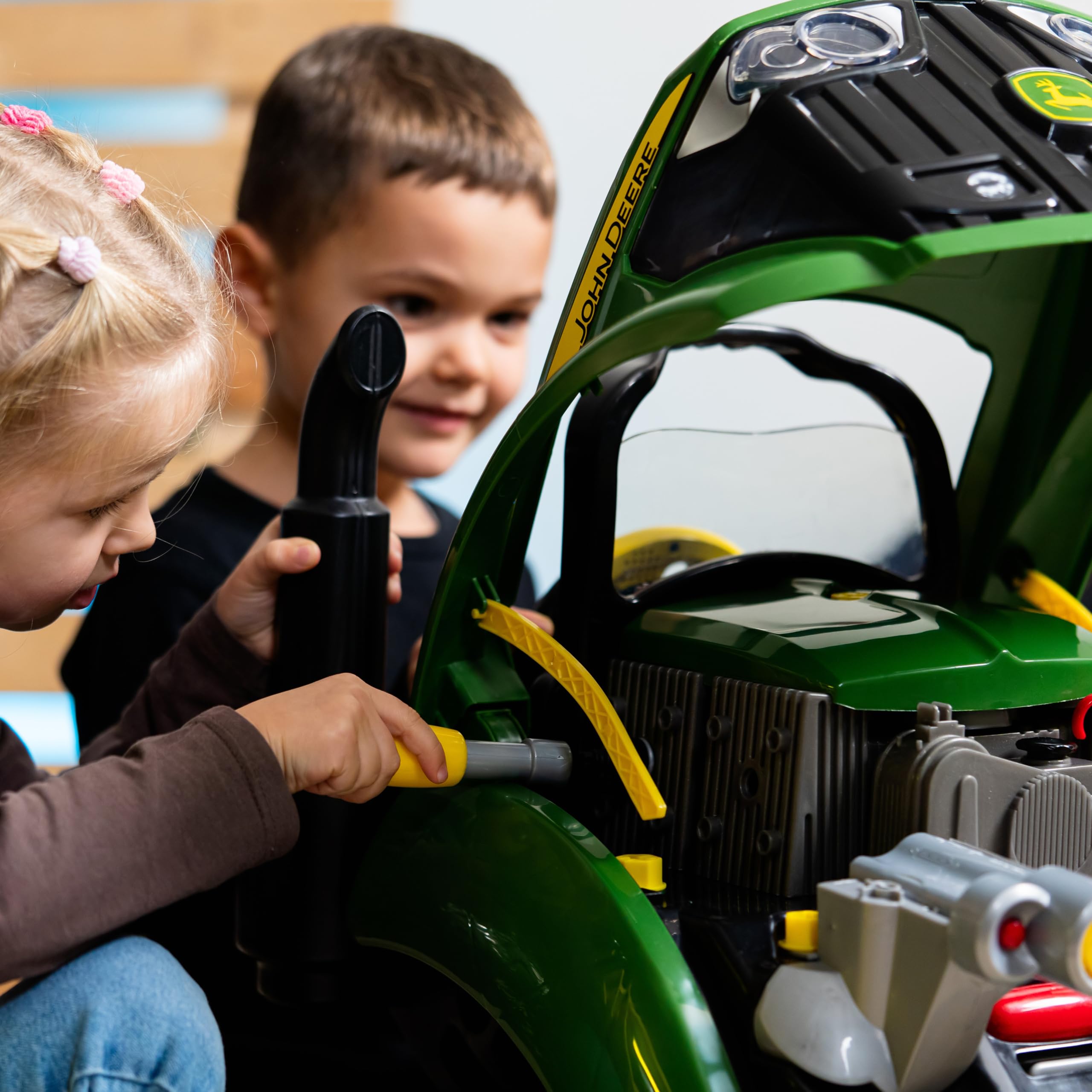 Theo Klein 3916 John Deere Tractor Engine I with Lots of Functions for Experimenting and Learning How to Use Screws and Nuts I Toy for Children Aged 3 Years and up