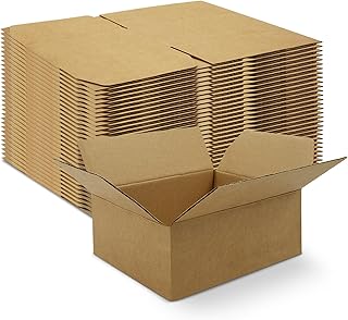 Jibrelxion 30 Pack 8 x 6 x 4 Inches Small Shipping Boxes, Sturdy Brown Cube Corrugated Cardboard Storage Boxes for Packaging, Mailing, Moving, Home Business