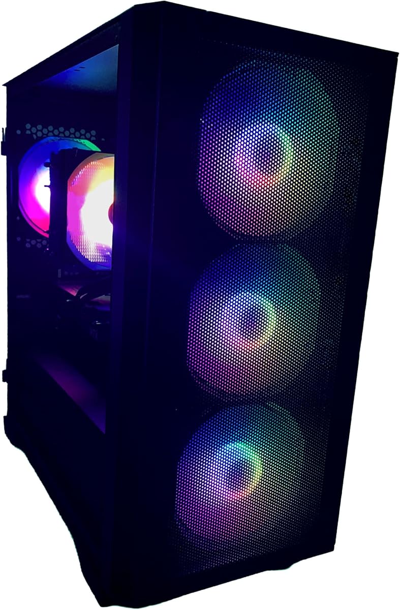Gaming Computer Desktop PC RTX 5060 Graphics Card 8-Core AMD RYZEN CPU 4.6Ghz Turbo 32GB RAM DDR4 1TB Solid State Storage Drive SSD NVME M2 Plug and Play Windows 11 Professional