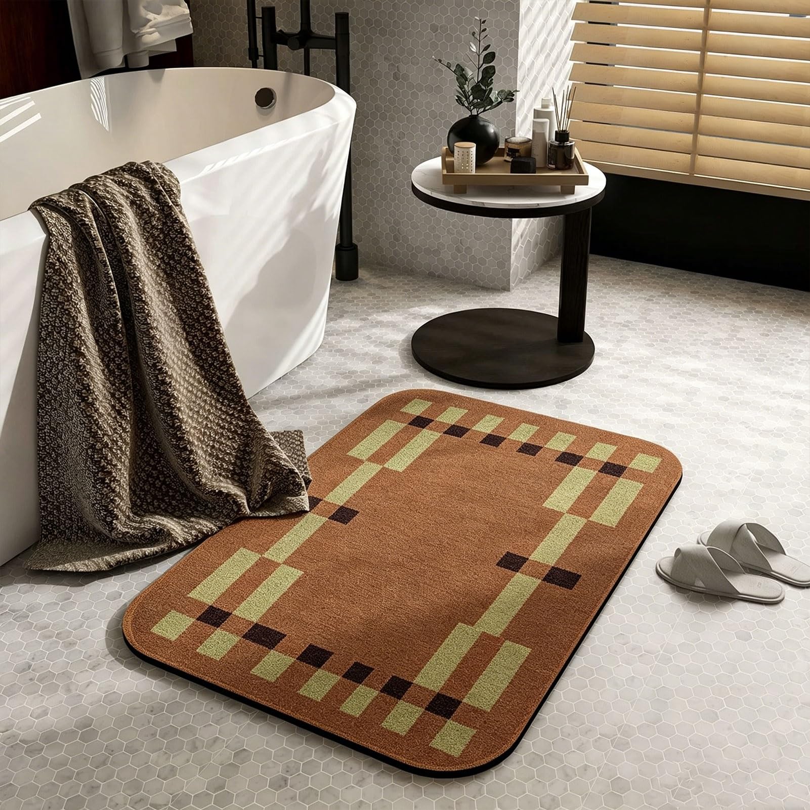 Tapis de boue en diatomée à séchage rapide pour sol de douche moderne