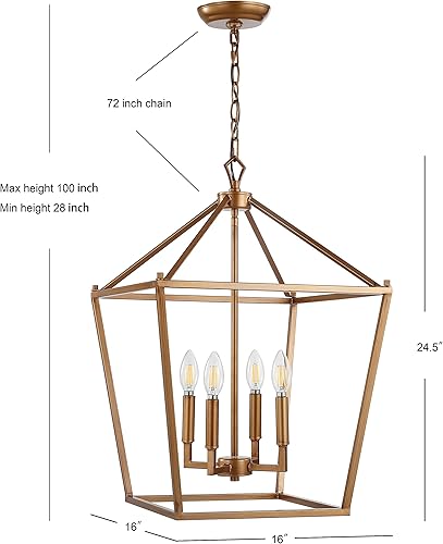 Miniatura 5 de JONATHAN Y JYL7437B - Lámpara de pagoda regulable y ajustable de metal LED, clásica, tradicional para comedor, sala de estar, cocina, 4 bombillas,