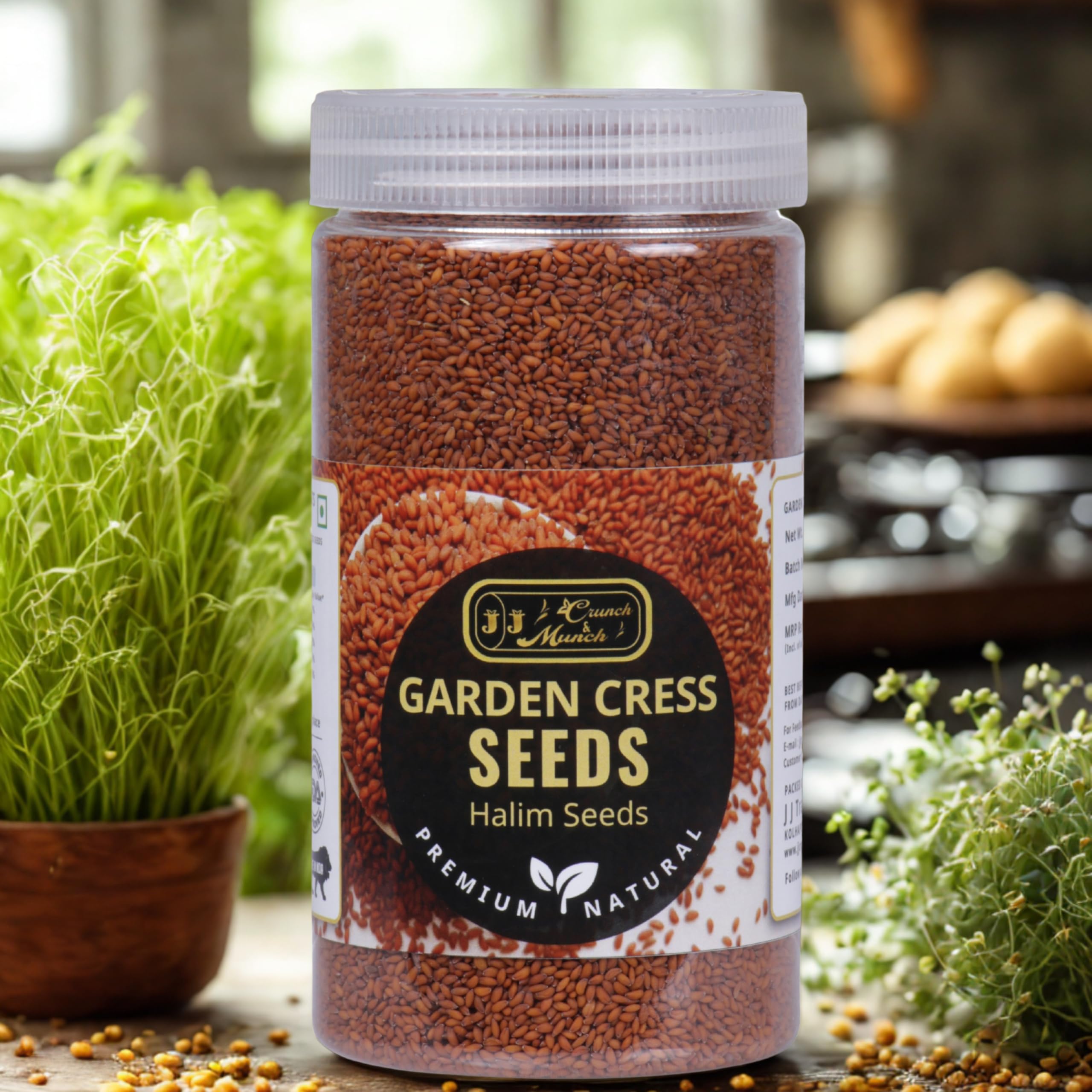 J J crunch N munch Halim Seeds 350g| Aliv Seeds | Garden Cress Seed | Haleem seeds for Hair Growth Eating and Weight management High in Fibre and Omega 3, Asaliya seed 4