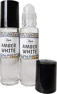 Xio's Amber White Fragrance Grade Oil Set of 2 Bottles,1/3 oz Roll On, Perfume Oil,One of the best perfume oils for everyday