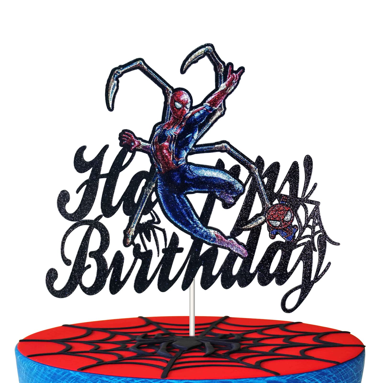 Buy WirJouer Spiderman Cake Topper,Happy Birthday Cake Topper for