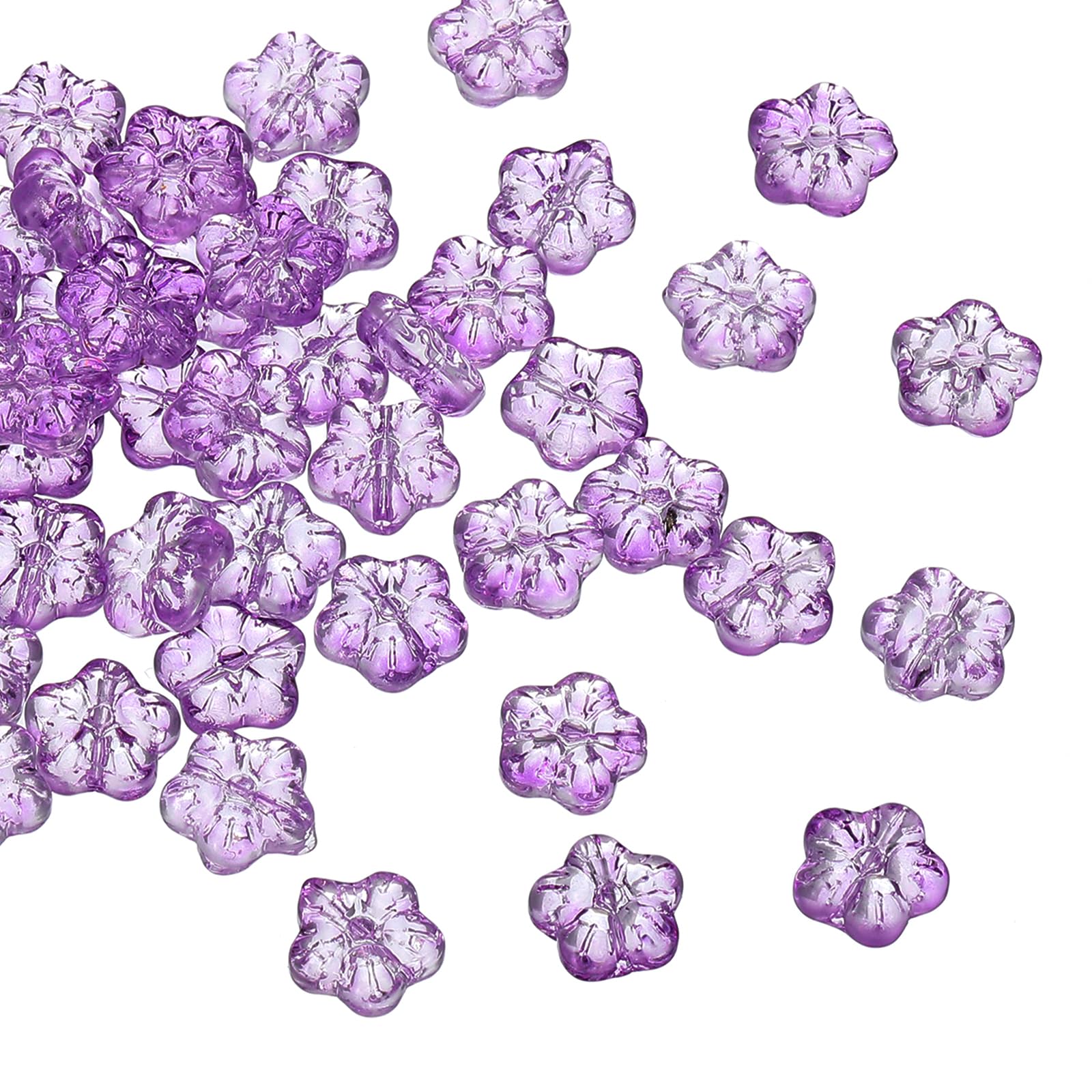 Perles de fleurs en verre hibiscus PATIKIL violettes pour création de bijoux DIY