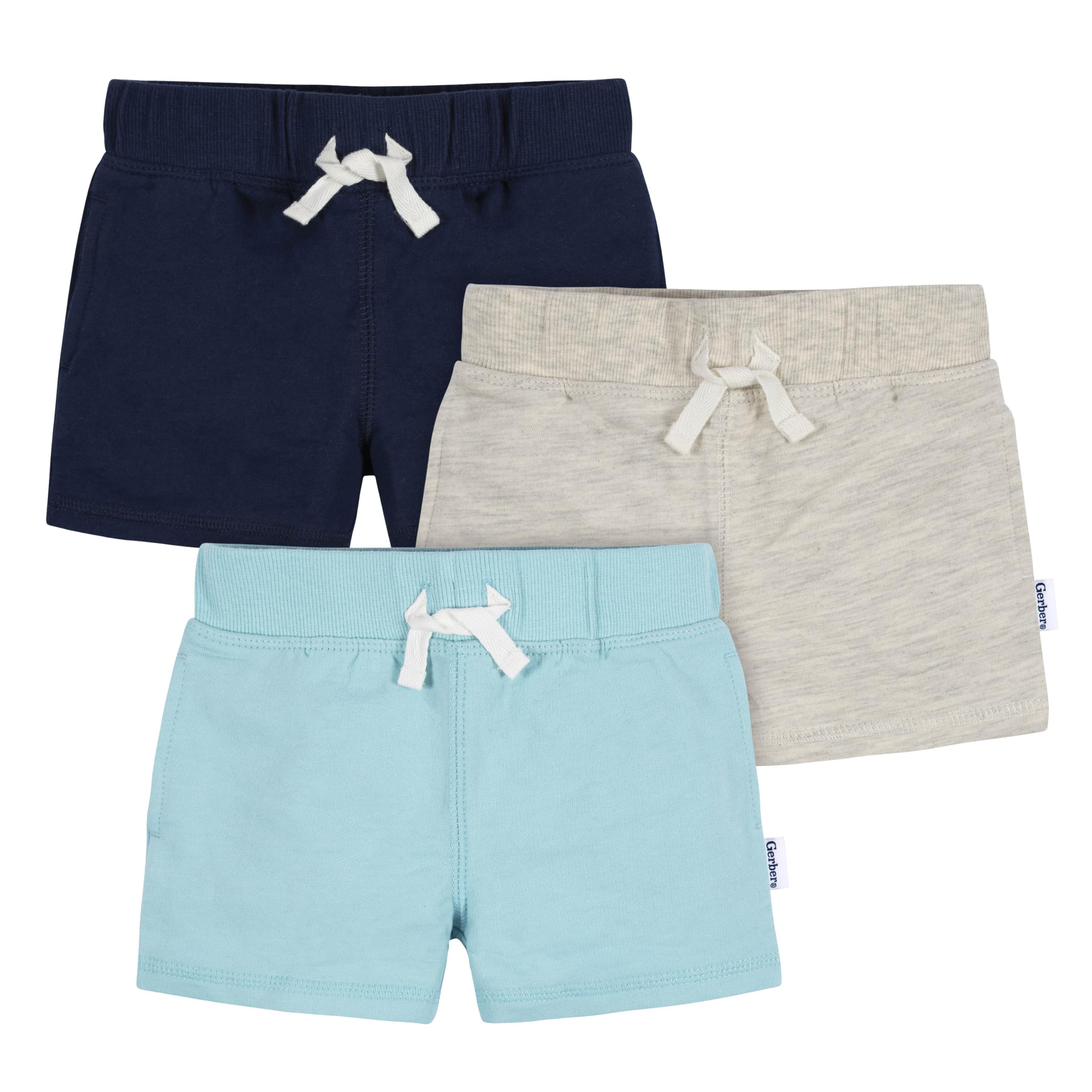 Baby Boys' Toddler 3-Pack Pull-on Knit Shorts