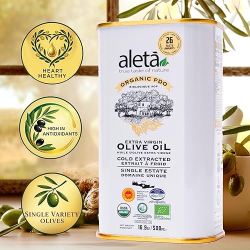 Miniatura 5 de Aleta Farms - Aceite de oliva virgen extra, orgánico USDA, aceite de oliva rico en polifenoles de una sola finca, prensado en frío, premios globales