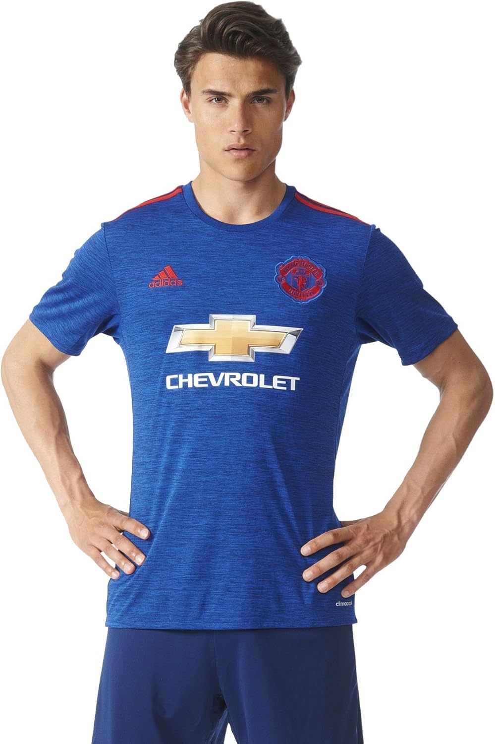 adidas International Soccer Manchester United Men's Jersey, Small, Collegiate Royal/Red