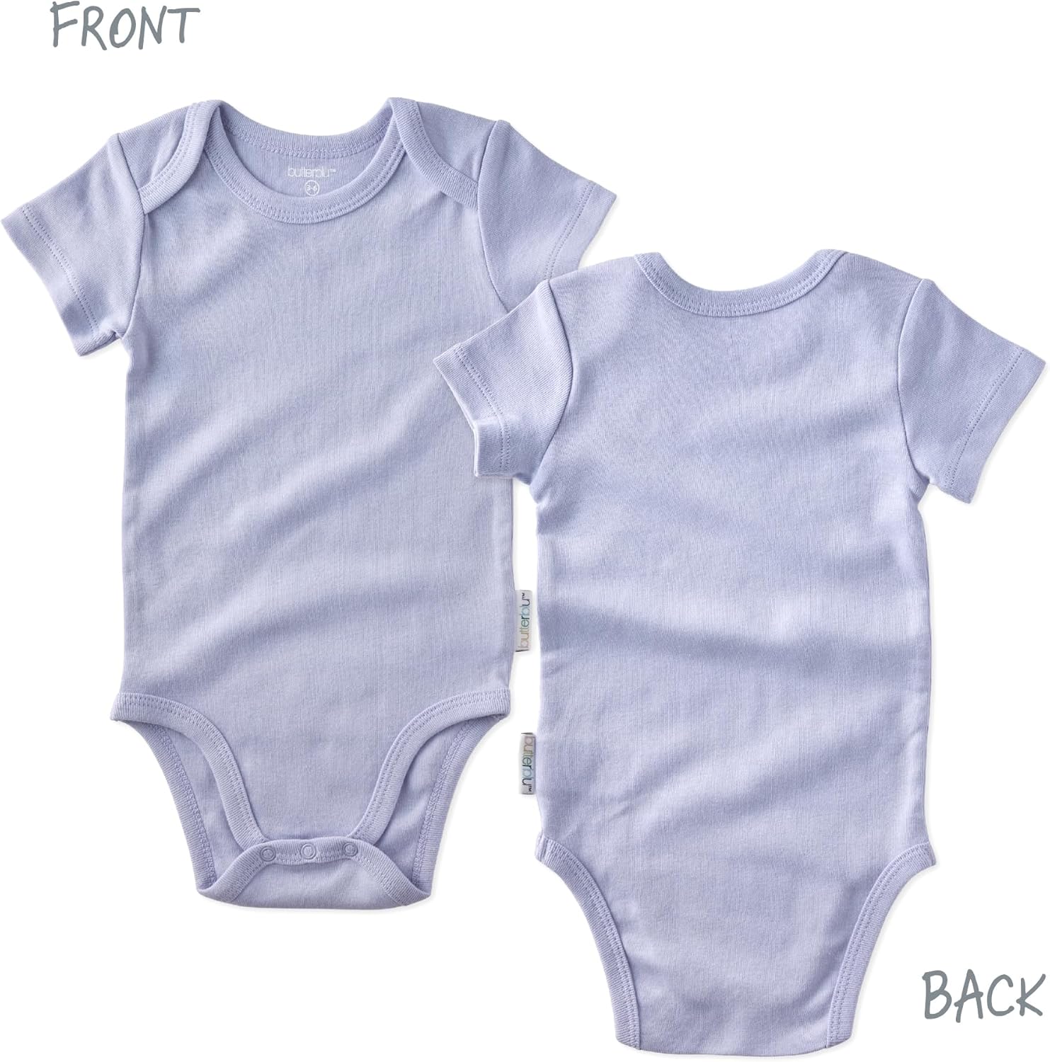 Butterblu Avery 5-Pack Short Sleeve Bodysuits 100% Organic Cotton Baby Clothes for Boys and Girls