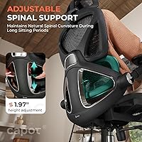 Vista 3 de CAPOT Ergonomic Mesh Office Chair, Adjustable Lumbar High Back Desk Chair 400lbs, 4D Flip-up Arms, 3-Level Tilt Backrest, 3D Headrest, PU Wheels