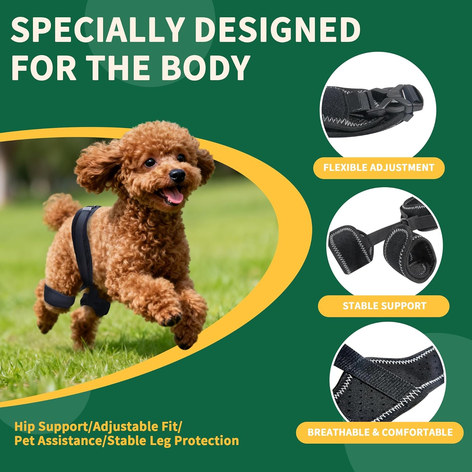 Aeegee Dog Hip Orthotics Brace, Dog Leg Brace for Hip Dysplasia, Dog Hip Brace for Pain Relief, Prevents Hip Joint Issues, Back Leg limping (M)
