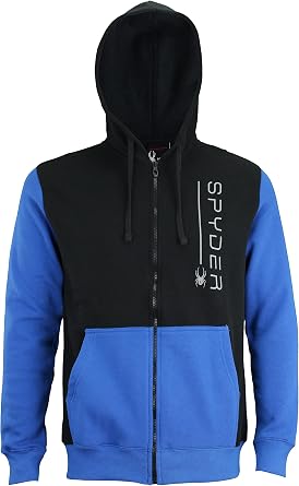 Spyder Mens Logo Full Zip Hoodie, Old Glory/Black Small