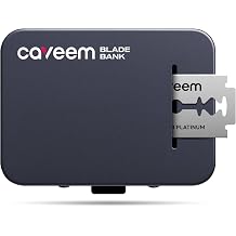 Caveem Razor Blade Bank, Travel Blade Disposal Container, Black Metal