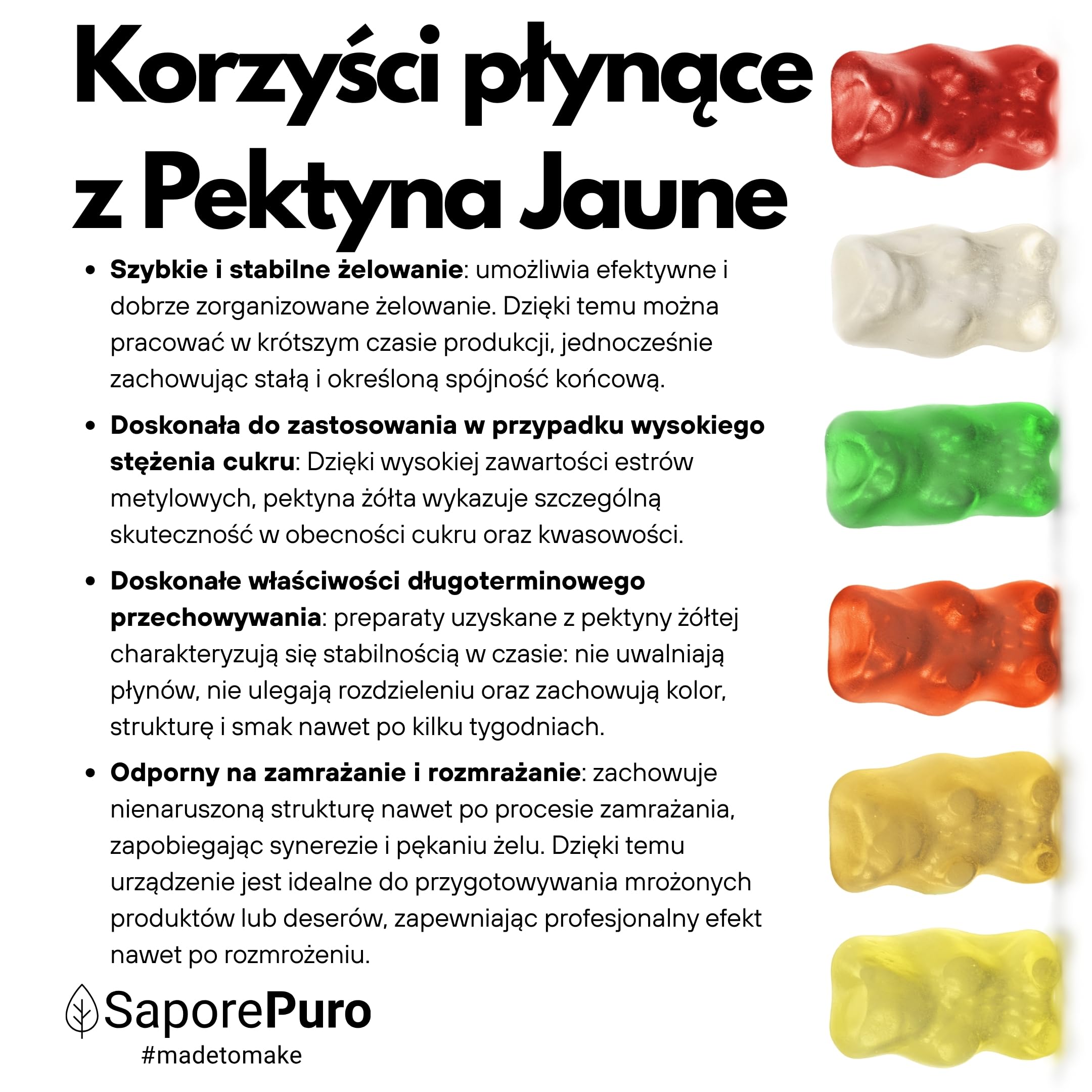 SaporePuro Pektyna Jaune 100 g – Naturalny Środek Żelujący o Wysokiej Mocy Żelującej do Dżemów i Galaretek – BEZ GLUTENU