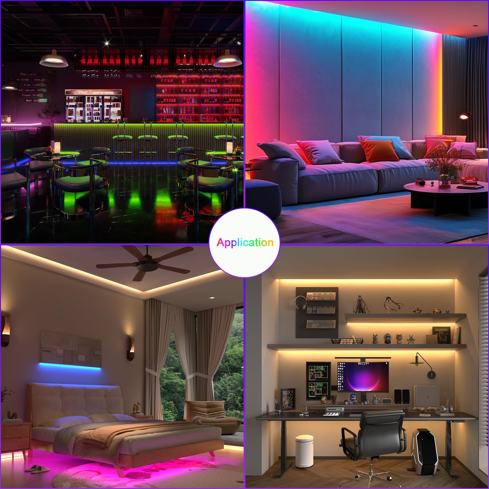 JOYLIT 10M RGBCCTIC COB LED Streifen 24V, RGB 2700-6000K CCT WS2811 IC Adressierbarer Farbwechsellichtband, 840LEDs/M Hohe Dichte, Gleichmäßiges Leuchten SPI-Lichtband für Innendekoration (Nur Licht) | 840 LEDs/m, RGB+ 2700-6500 K, Weiß, schwenkbar, Segme