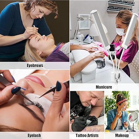 cenoz Esthetician Light with Tripod Stand and Phone Holder, Floor Lamp, Lash Lamp for Eyelash Extensions, [Upgrade] Touch Switch Lash Light for Makeup, Tattoo, Photography, Selfie, Video Recording（White） photo 3