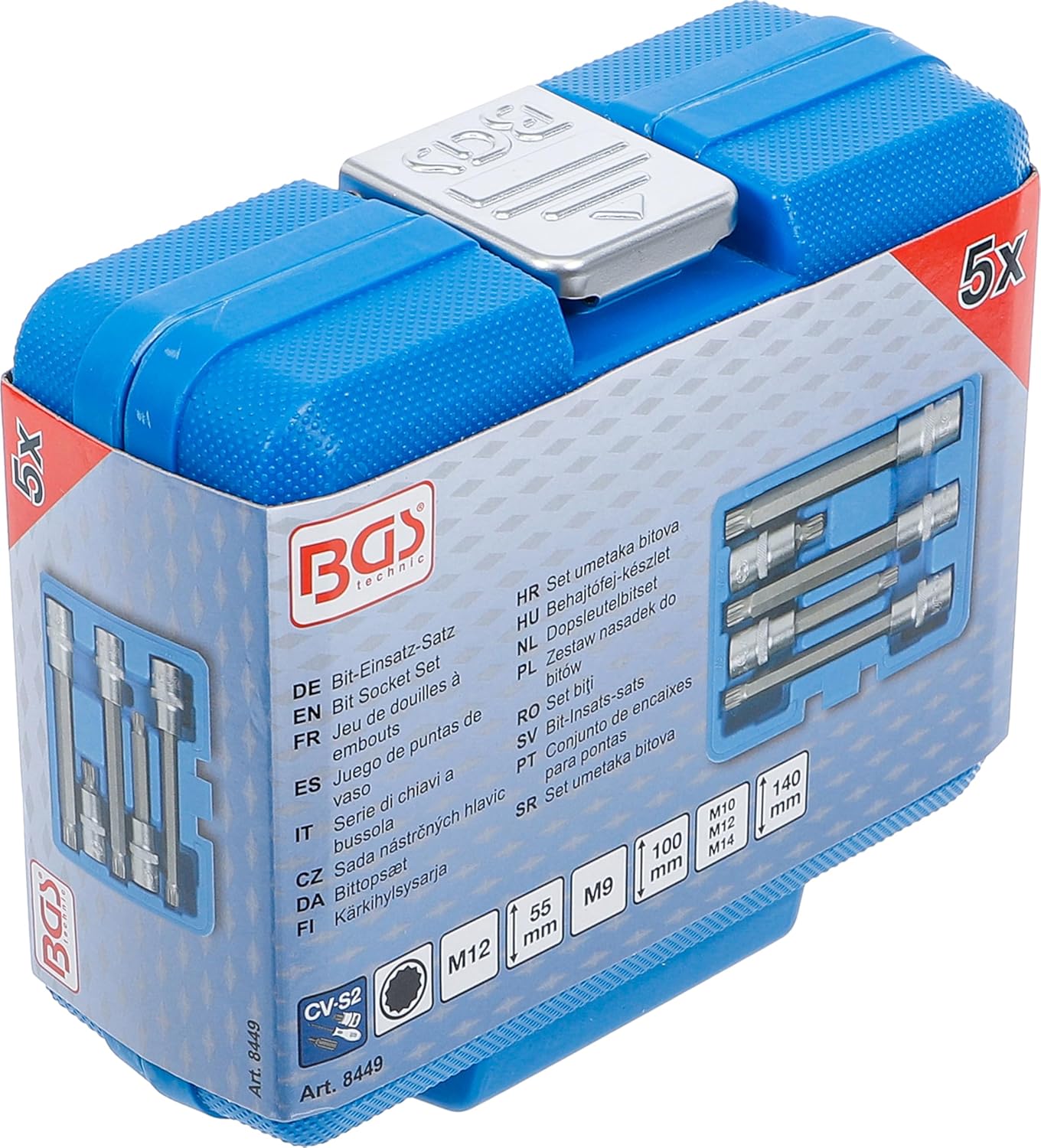 BGS 8449 | Bit Socket Set | 12.5 mm (1/2") Drive | Spline (for XZN) | 5 pcs.