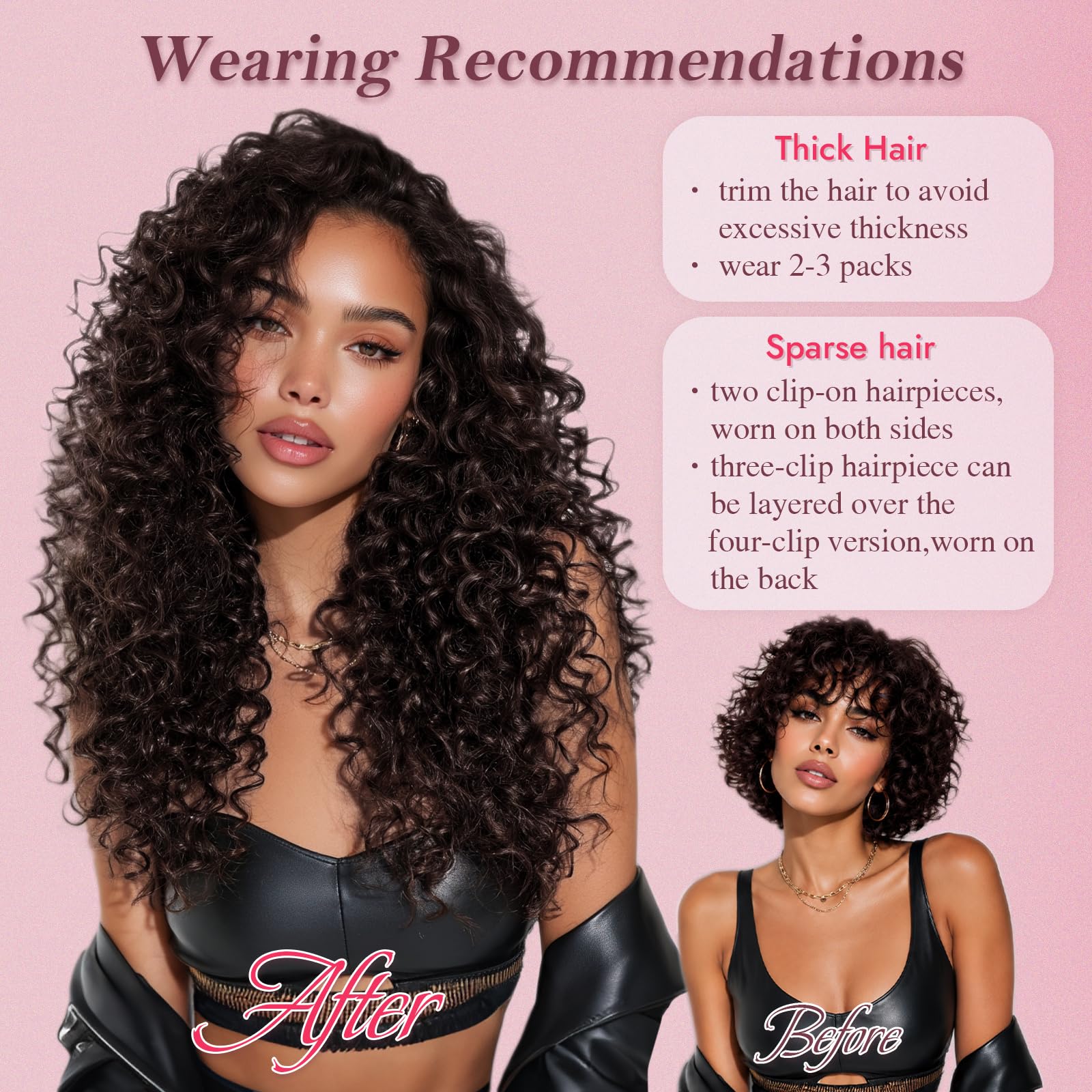 Sofeiyan 5 Pièces Afro Bouclé Extensions de Cheveux à Clips,40 cm Curly Bouclées Naturel Extensions de Cheveux Pour Femmes,Postiches Capillaires 100% Soie Protéinique Pure,Noir Naturel